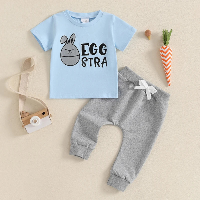 Boy's Easter Bunny T-shirt Pants Sets