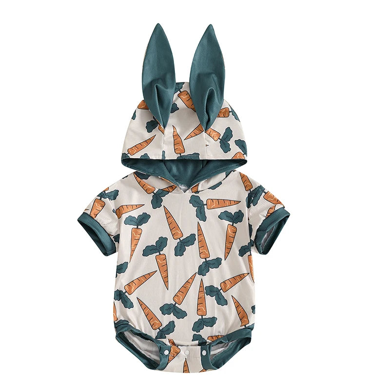 Boy's Easter Bunny Hoodie Rompers