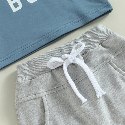 Boy's 2-Piece "Mama's Boy" T-Shirt & Shorts Sets