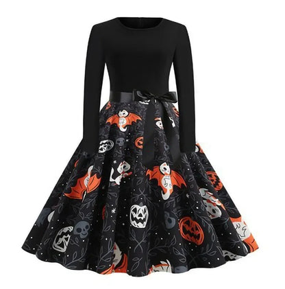 Halloween Dresses! Long Sleeve Pumpkin Party Dress