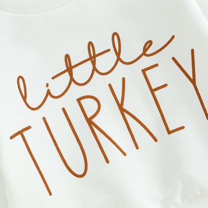 2-piece Thanksgiving Sets! *Little Turkey* Boy's & Girl's Fall Sweatshirts & Sweatpants Outfits