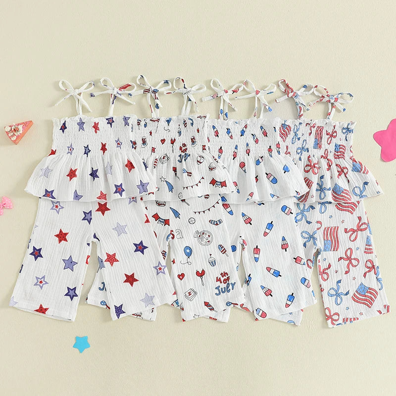 Girl's 2-Piece 4th of July Cami & Pants Sets