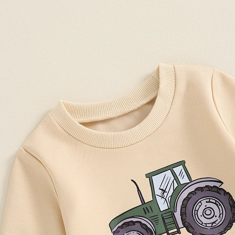 2-Piece Fall Outfits! Boy’s "Big Brother" Tractor Sweatshirt & Pants Sets