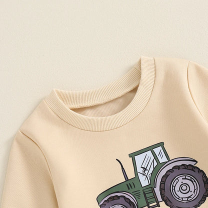 2-Piece Fall Outfits! Boy’s "Big Brother" Tractor Sweatshirt & Pants Sets