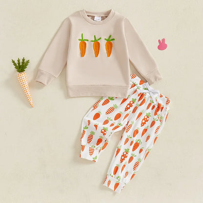 Boy's Easter Sweatshirt & Carrot Pants Sets