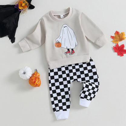 2-Piece Halloween Outfits! Girl’s & Boy’s Long Sleeve Sweatshirt & Pants Sets