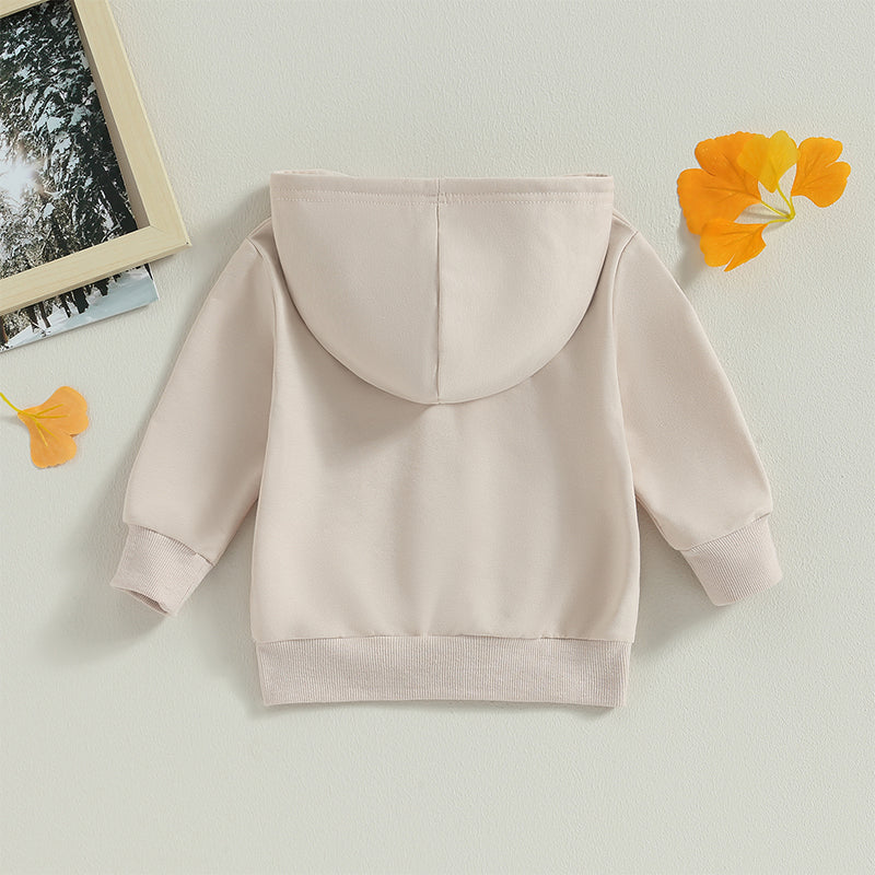 Boy's & Girl's Solid Hooded Zip Jackets