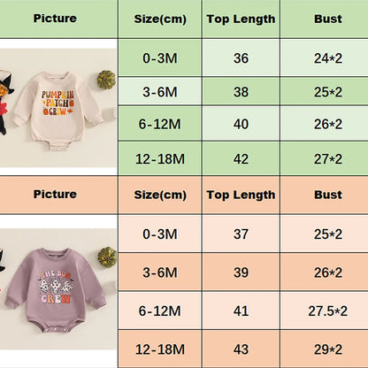 Girl's & Boy's Halloween *Boo Crew* and *Pumpkin Patch Crew* Sweatshirt Onesies