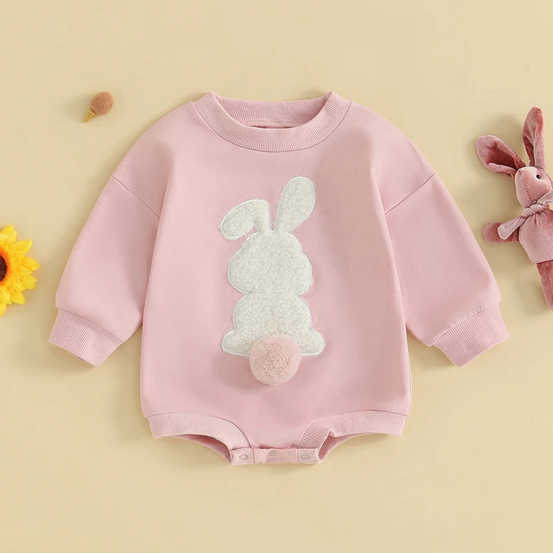 Boy's & Girl's Embroidered Easter Bunny Sweatshirt Onesies