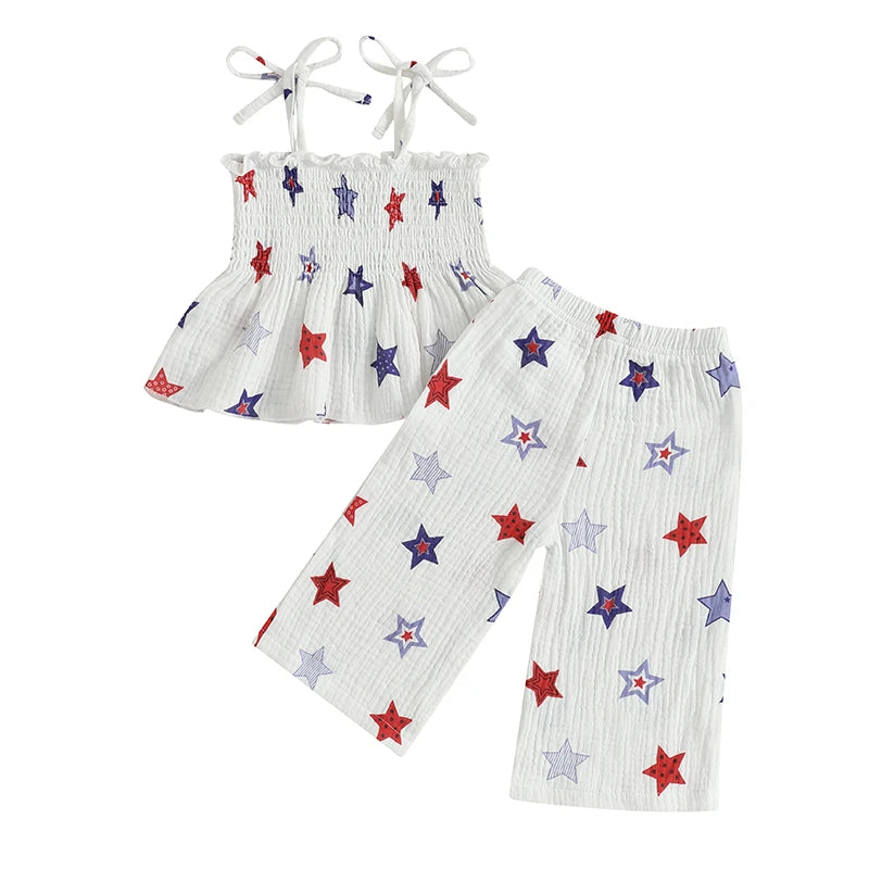 Girl's 2-Piece 4th of July Cami & Pants Sets