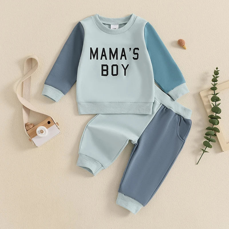 2-Piece Fall Outfits! Boy’s Long Sleeve Sweatshirt & Pants Sets