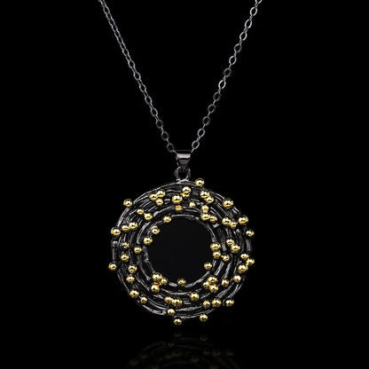 Necklace Polka Dot Circle Necklace Classic Black & Gold Style Chain