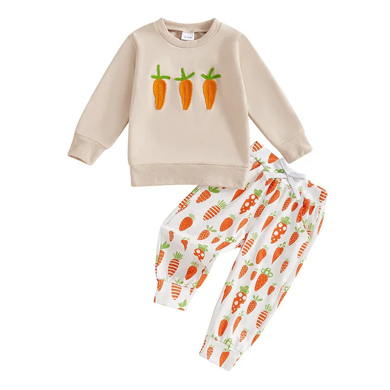 Boy's Easter Sweatshirt & Carrot Pants Sets