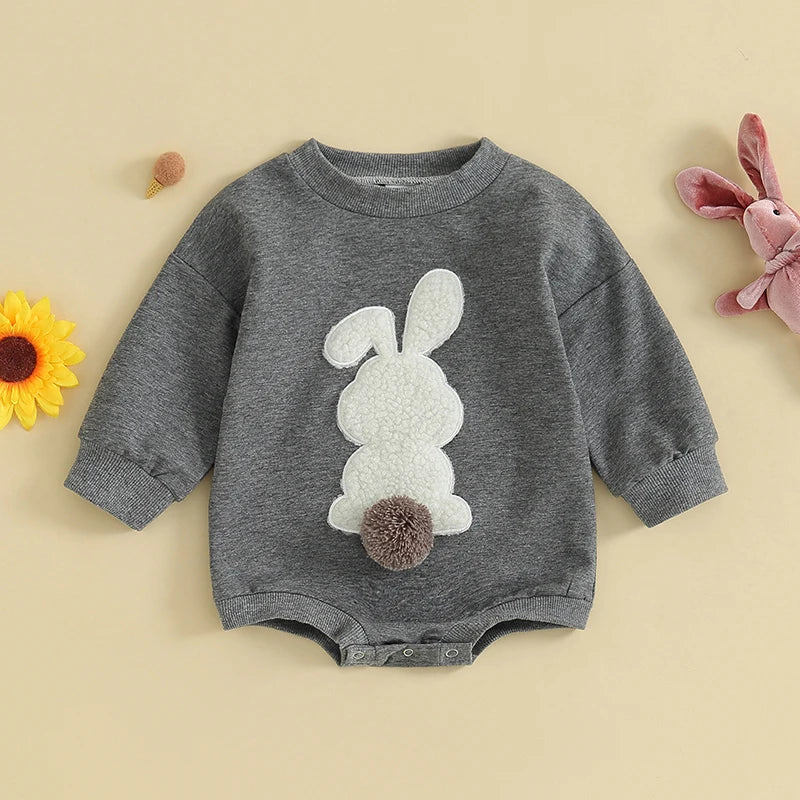 Boy's & Girl's Embroidered Easter Bunny Sweatshirt Onesies