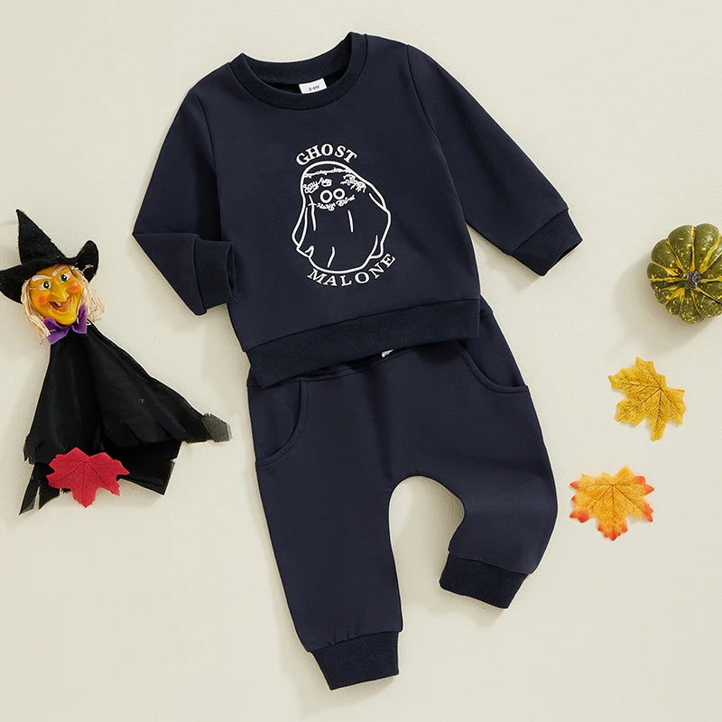 2-piece Halloween Sets! Girl's & Boy's *Ghost Malone* Sweatshirt & Sweatpants