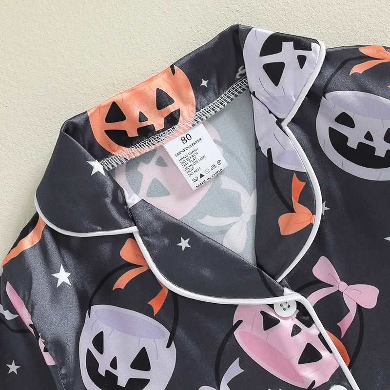 Halloween Pajamas! Girl’s Long Sleeve Pumpkin Tops