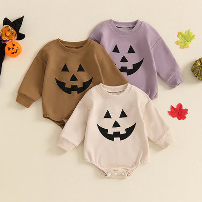 Girl's & Boy's Halloween Pumpkin Sweatshirt Onesies