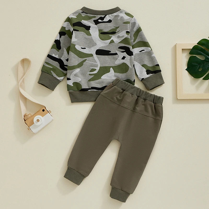 2-Piece Fall Outfits! Boy’s Long Sleeve Sweatshirt & Pants Sets