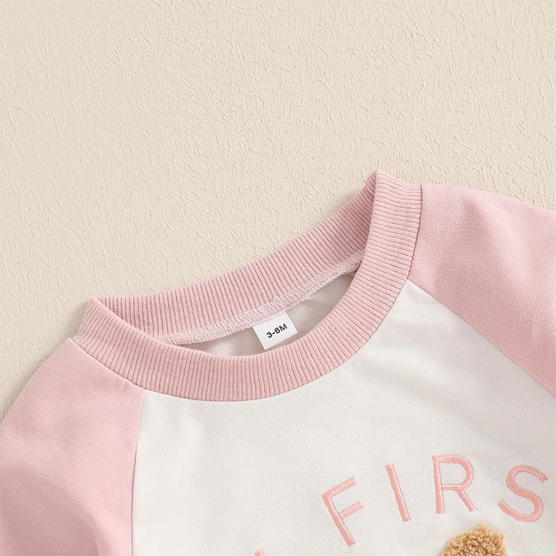 Girl's Embroidered Easter Bunny Jumpsuits