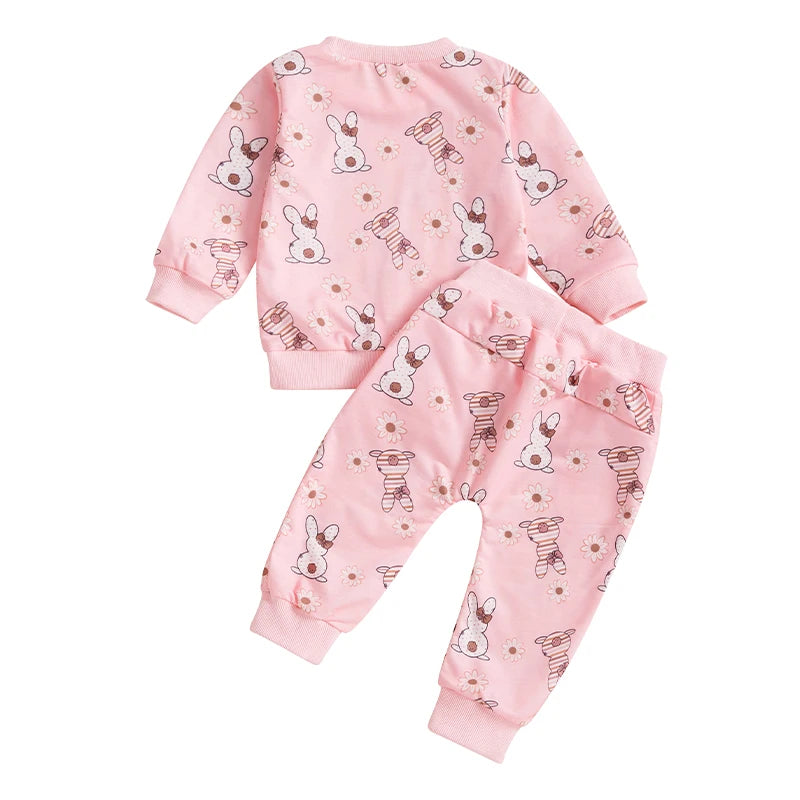 Girl's Easter Rabbit Sweatshirts Pants