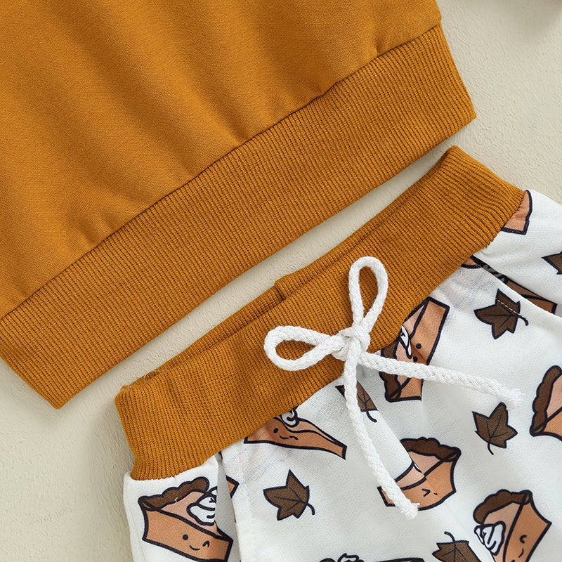 2-Piece Thanksgiving Outfits! Girl’s & Boy’s Long Sleeve Pumpkin Sweatshirt & Pants Sets