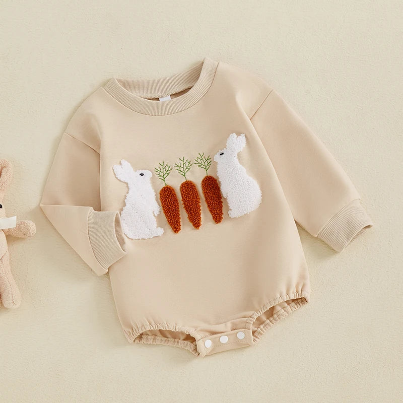 Boy's & Girl's Embroidered Easter Bunny Onesies