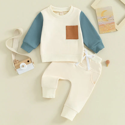 2-Piece Fall Outfits! Boy’s Long Sleeve Sweatshirt & Pants Sets