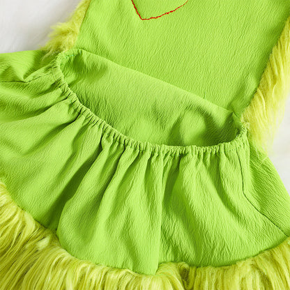 Girl's Fuzzy Christmas Rompers