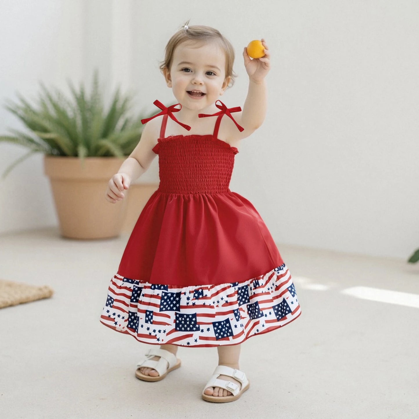 Girl's Sleeveless 4th of July Tank Dress