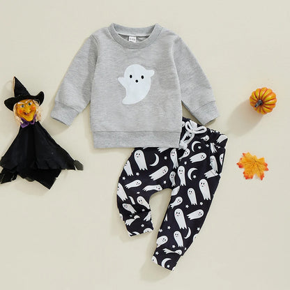 2-piece Halloween Sets! Girl's & Boy's Ghost / Pumpkin Sweatshirt & Sweatpants