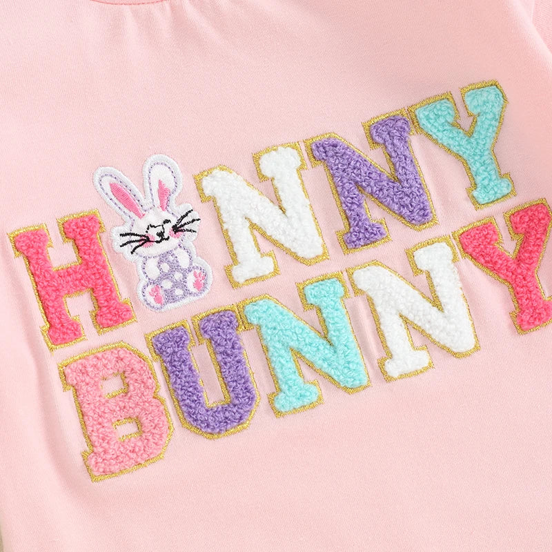 Girl's Embroidered Easter Overall Rompers