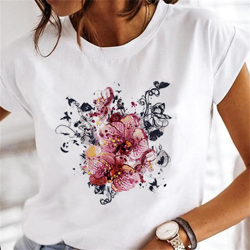 Artsy Tees & Watercolor Floral Short Sleeve T-Shirts