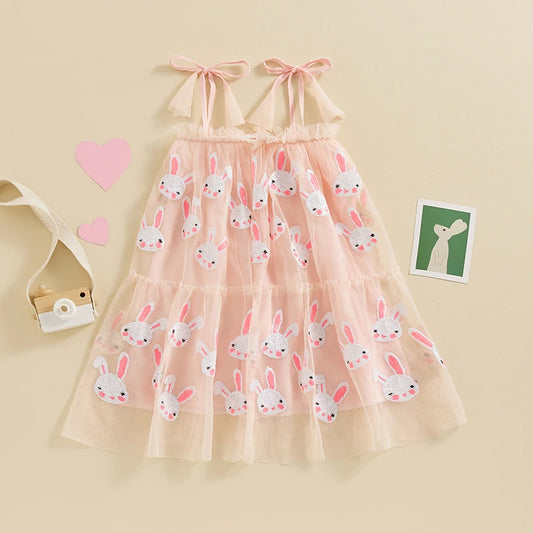 Girl's Tulle Sequin Easter Bunny Dresses