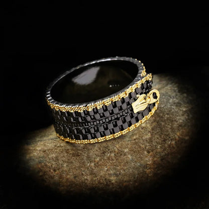 Black & Gold Series Zipper Ring