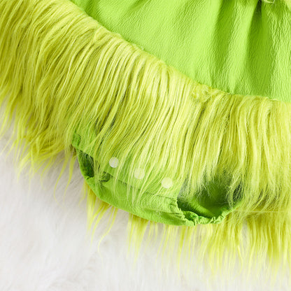 Girl's Fuzzy Christmas Rompers