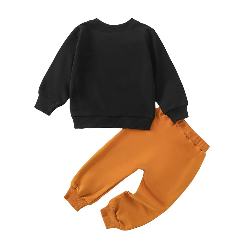 2-piece Halloween Sets! Boy's *A Little Pumpkin With A Lotta Spice* Sweatshirt & Sweatpants