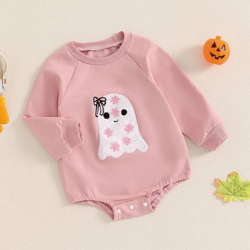 Girl's & Boy's Embroidered Halloween Sweatshirt Onesies