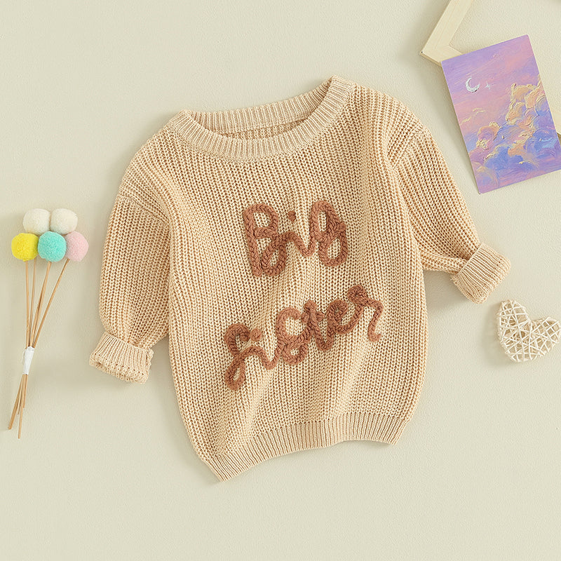Girl's "Big Sister" Family Matching Sibling Sweaters