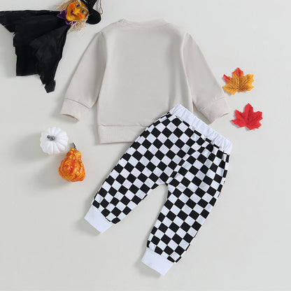 2-Piece Halloween Outfits! Girl’s & Boy’s Long Sleeve Sweatshirt & Pants Sets