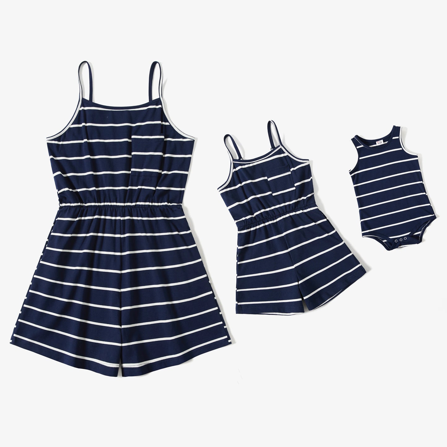 Mommy & Me! Matching Stripe  Strap Romper