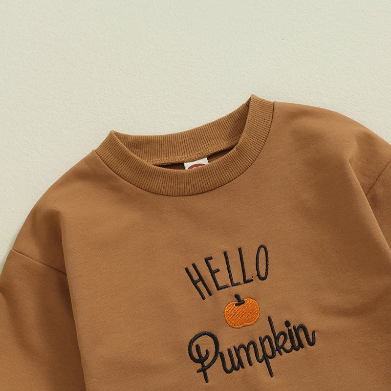 Halloween Rompers! Girl’s & Boy’s Long Sleeve Embroidered Pumpkin Onesies