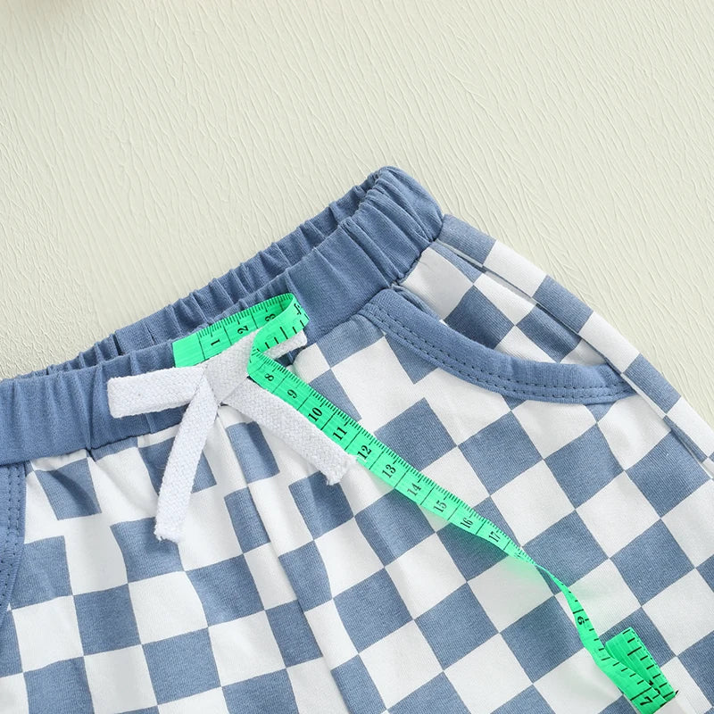 Boy's Easter Bunny T-shirt & Checkered Shorts Set