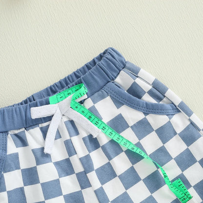 Boy's Easter Bunny T-shirt & Checkered Shorts Set