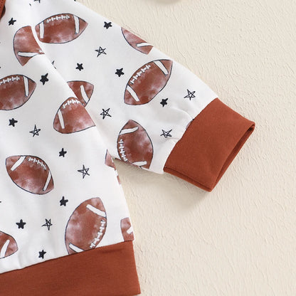 2-Piece Fall / Winter Outfits! Boy's Long Sleeve Button-Up Collar Football Shirt & Pants Sets