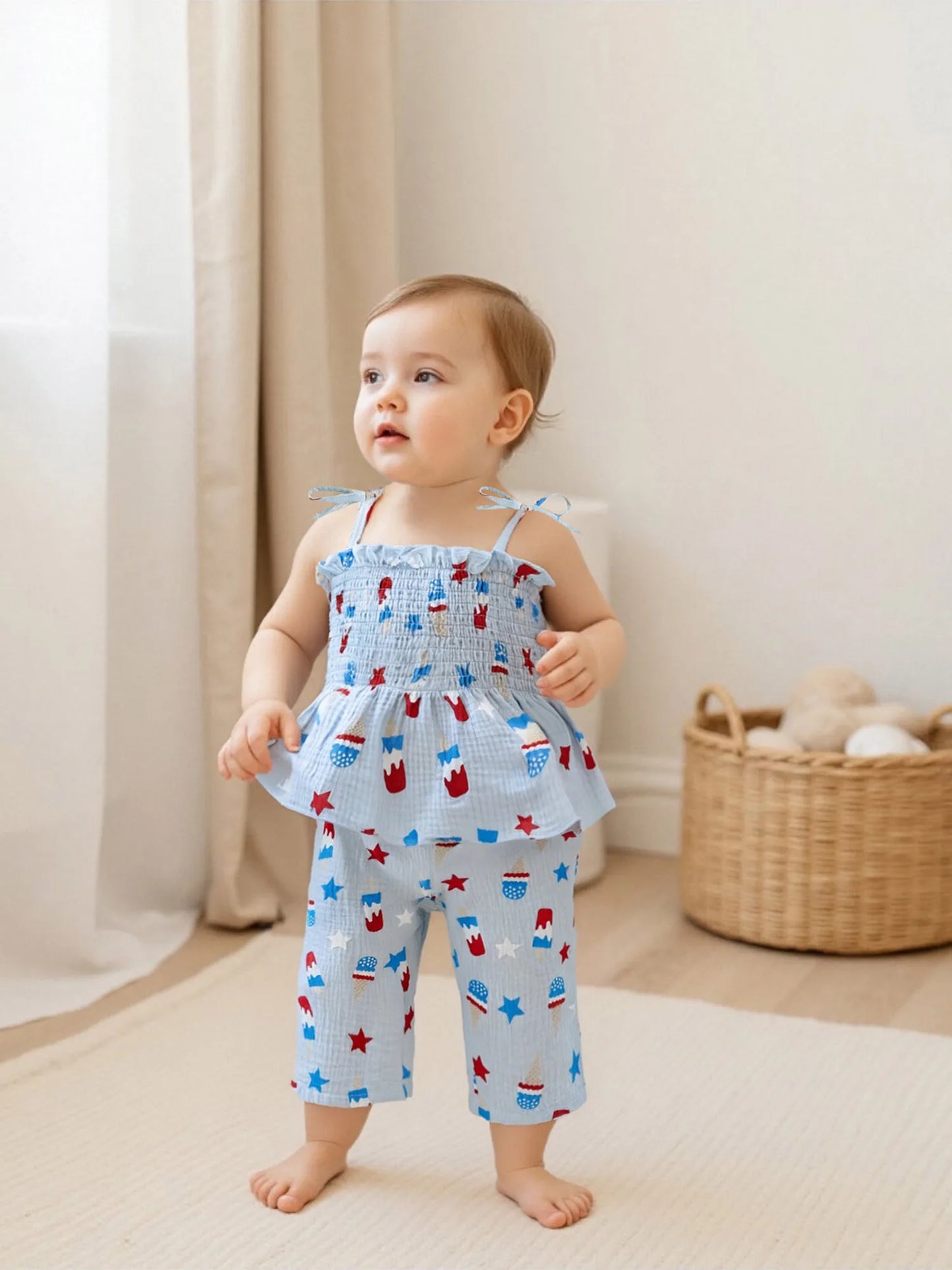 Girl's 2-Piece 4th of July Cami & Pants Sets