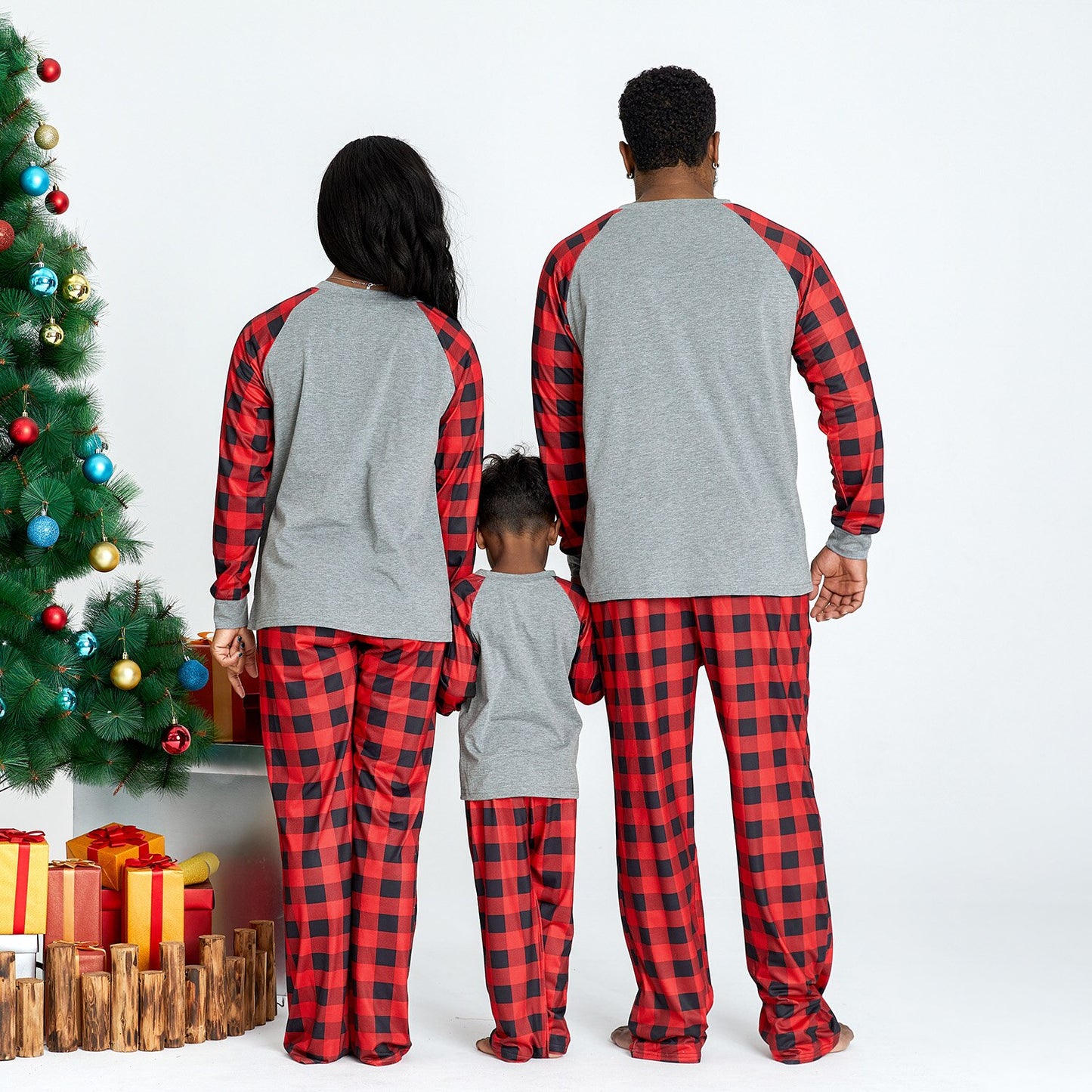 Family Matching! Merry Christmas Plaid Antler Pajamas