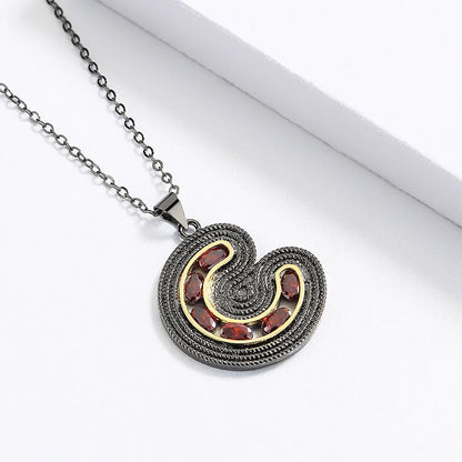 Necklace Small Double C Pendant Chain Black & Gold Style Necklaces