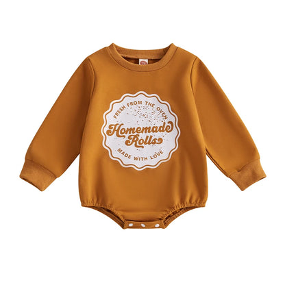 Girl's & Boy's Thanksgiving *Homemade Rolls* Long Sleeve Onesies