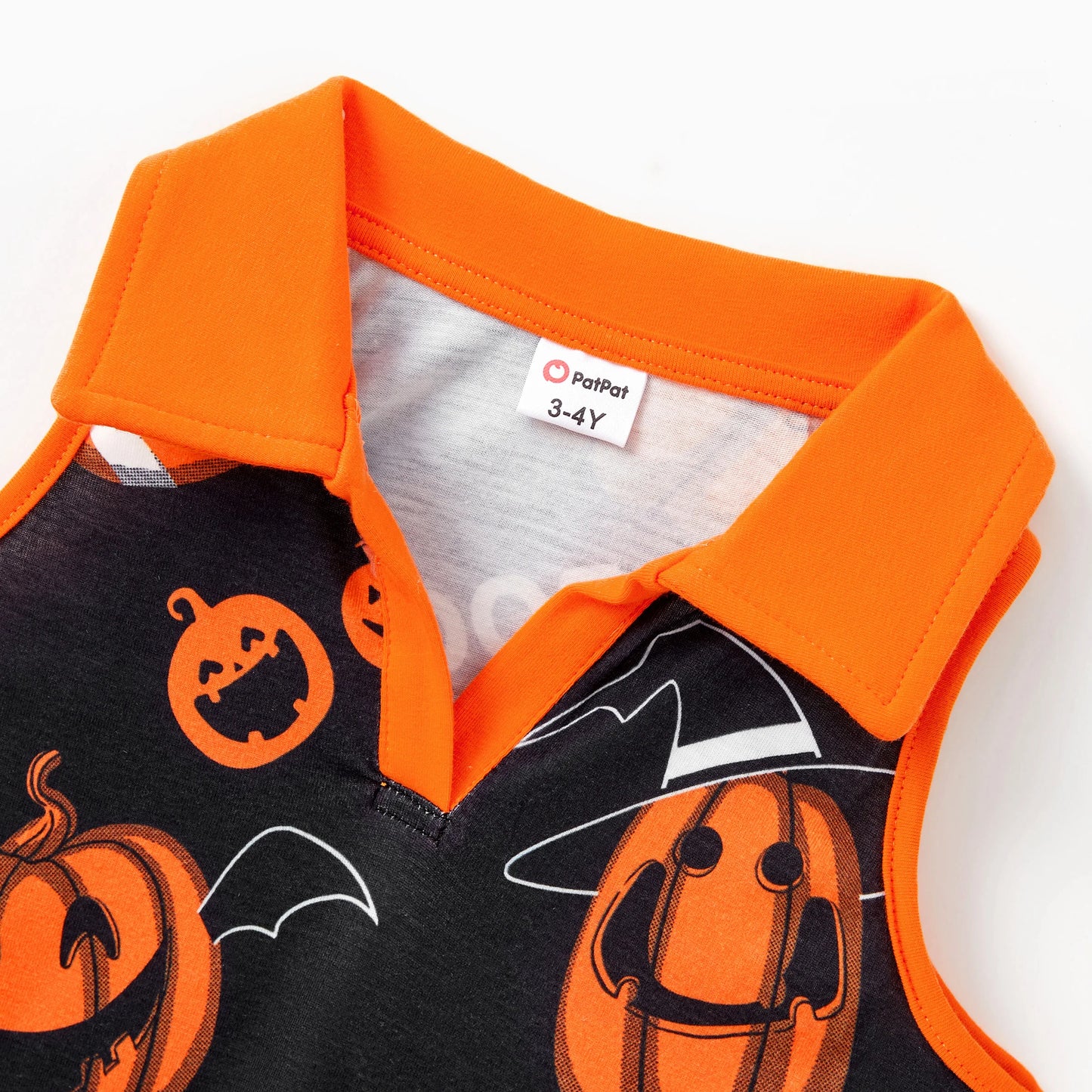 Family Matching! Halloween Pumpkin Ghost Spiderweb Polo Shirts or Ruched Sleeveless Dresses