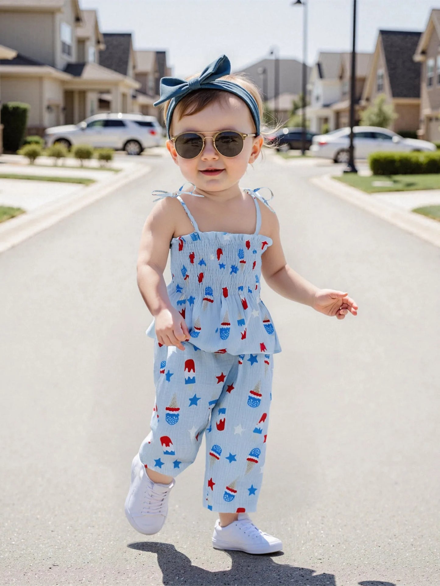 Girl's 2-Piece 4th of July Cami & Pants Sets